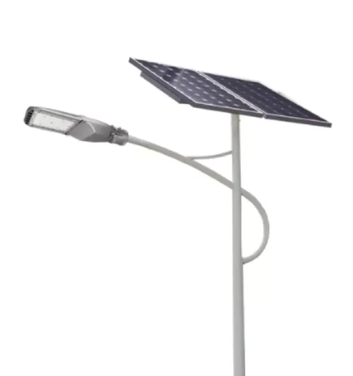 Split Solar Street Light with separate solar panel, LED light, and battery