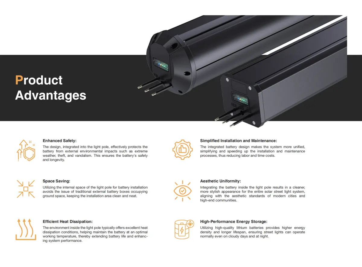 In-pole battery system