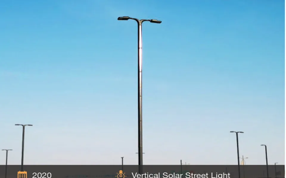 Vertical solar street light project in UAE