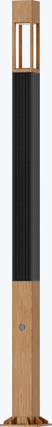 SOLVERT PILLAR A Vertical Solar Garden Light - 3.6 m · wood
