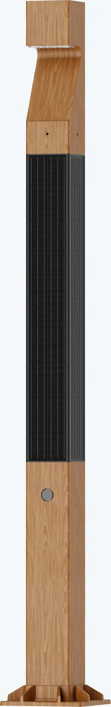 SOLVERT PILLAR B Vertical Solar Pole Light - 2.8 m · wood