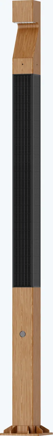 SOLVERT PILLAR B Vertical Solar Pole Light - 3.6 m · wood