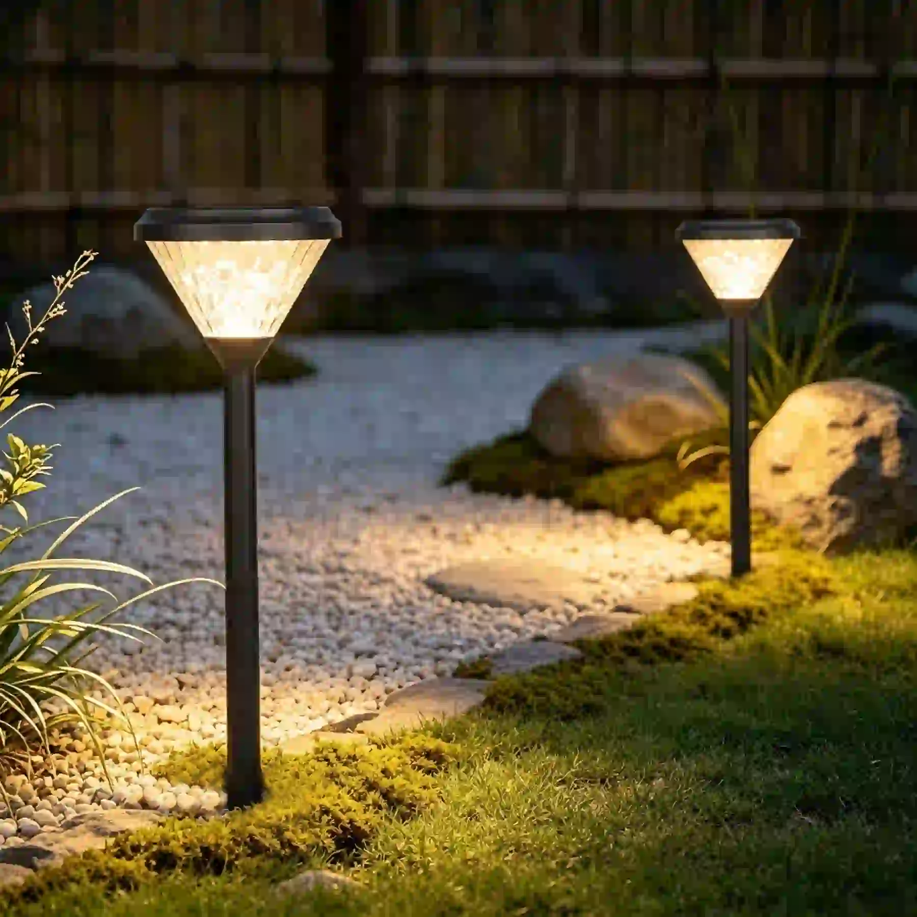 CPD-0907 solar light beside a patio seating area