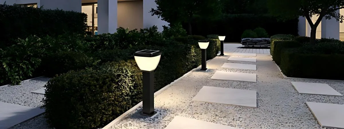 ZC-CPD1106 series dual-profile rectangular solar bollard — die-casting aluminum housing with two design variants
