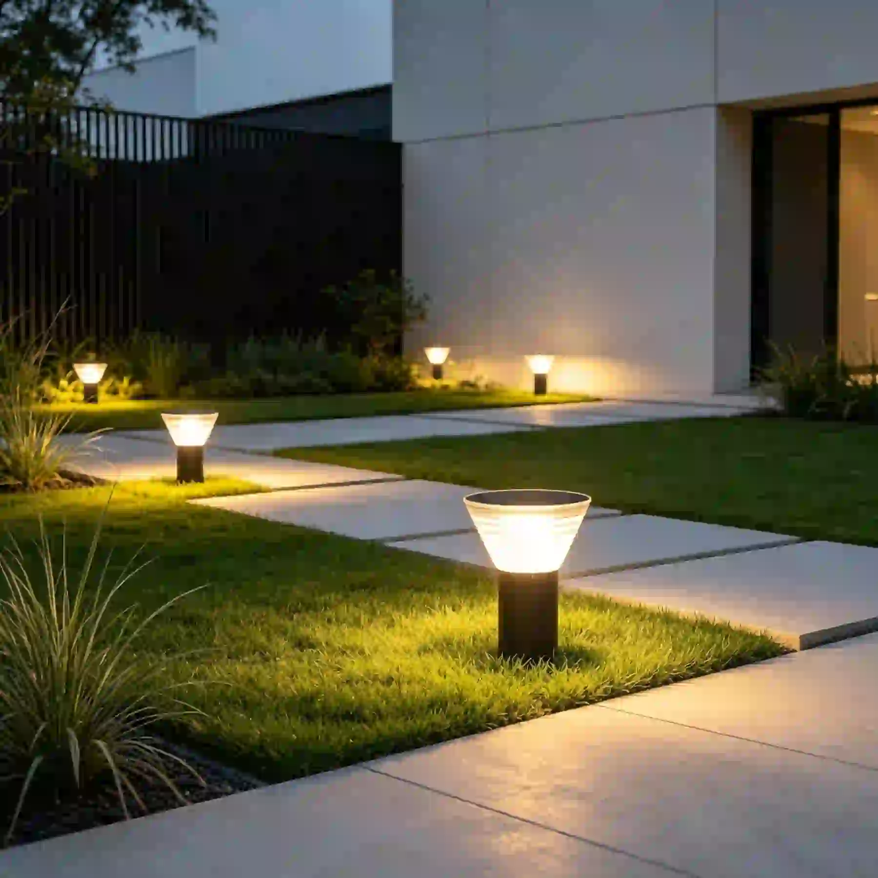CPD-3004 solar light beside a patio seating area