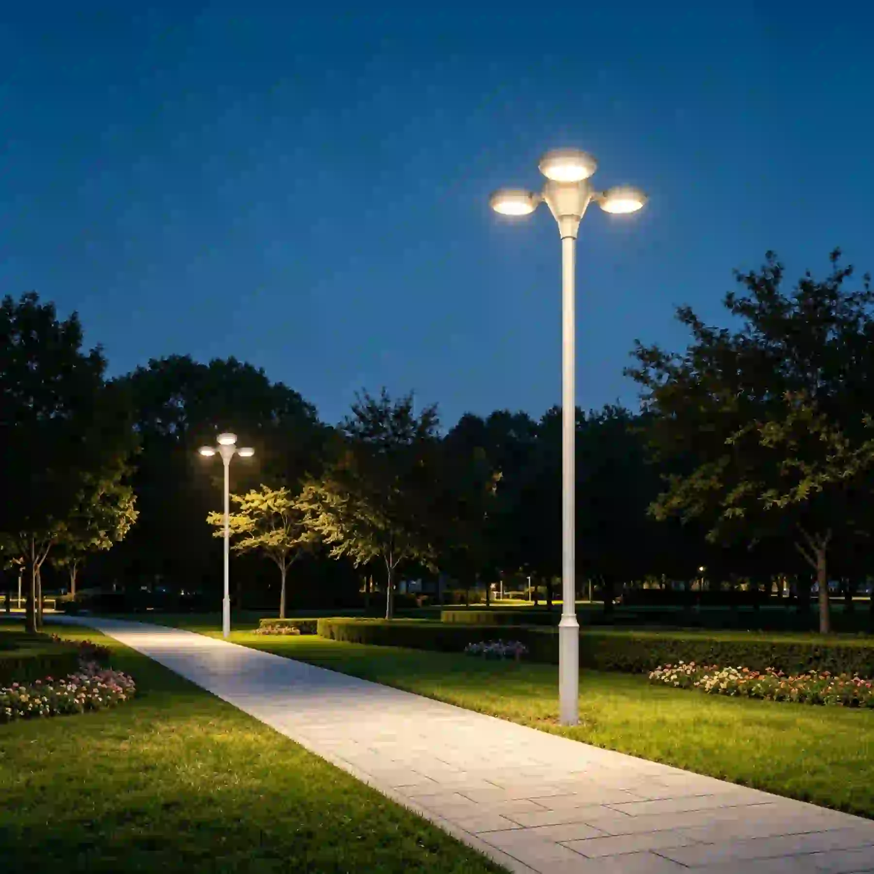 GGD-2005 solar light in a planted garden bed