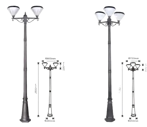 ZC-GGD4505 Classic European Multi-Head Solar Post Light
