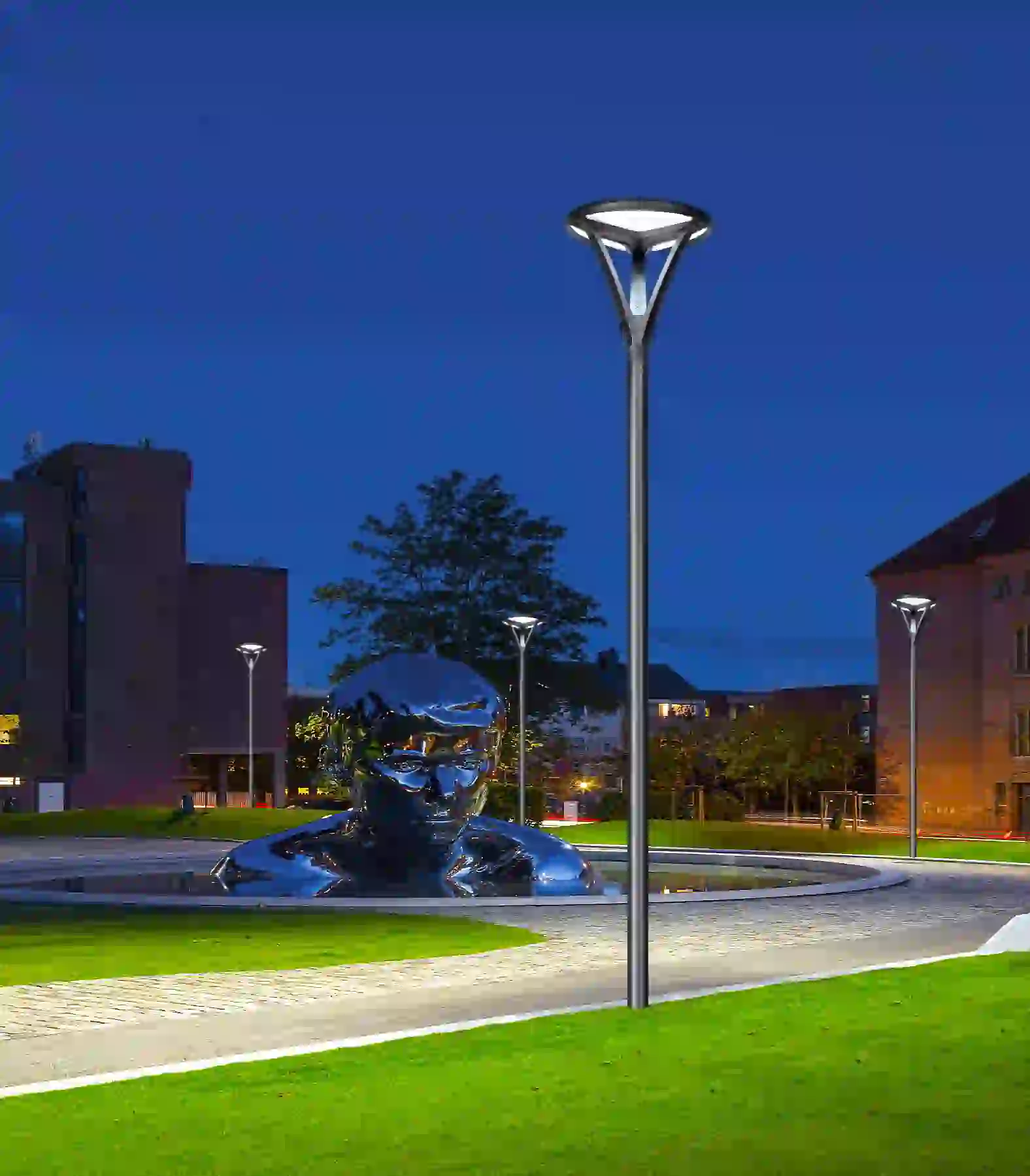 TYD-2609 solar light in a planted garden bed
