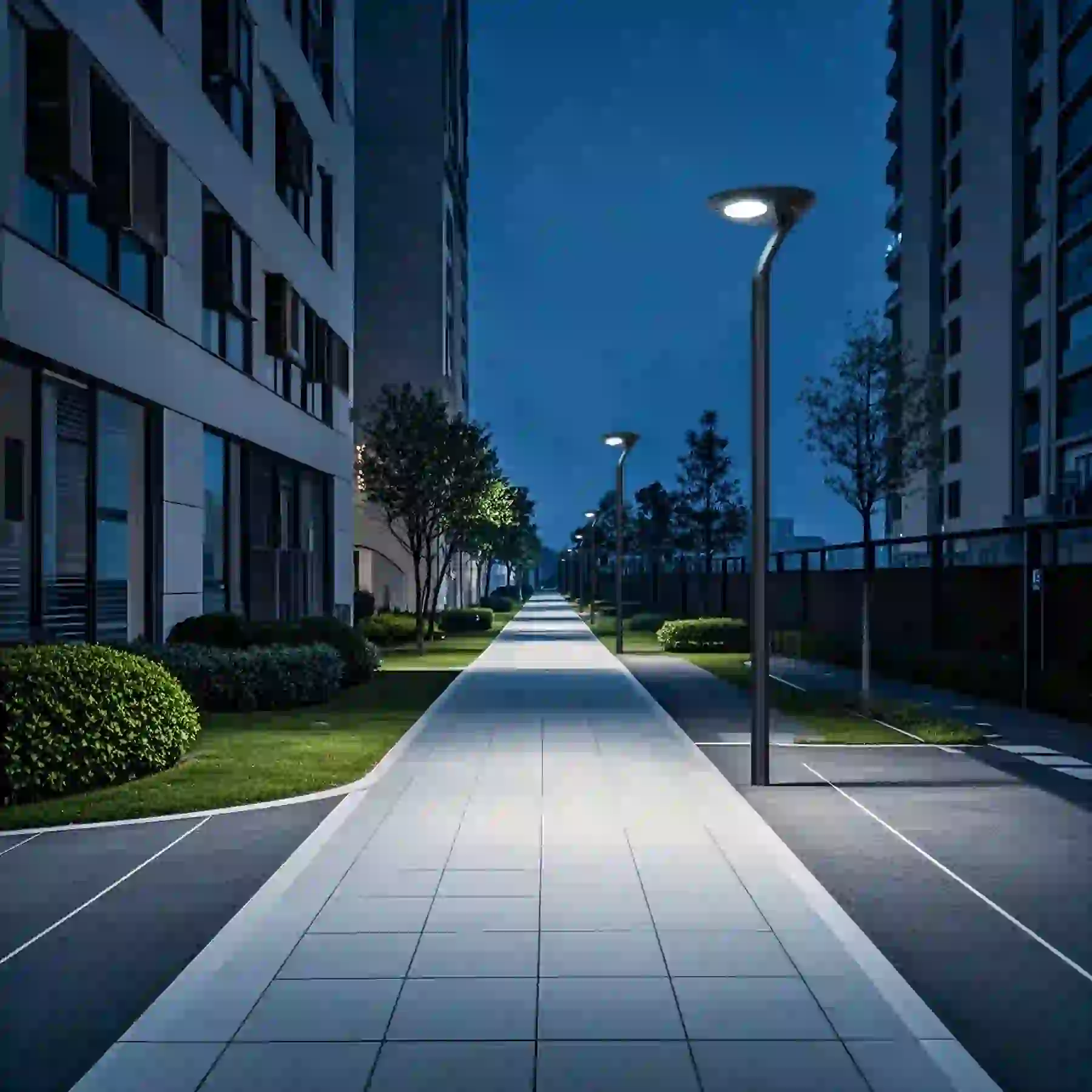 TYD-4206 solar lights along a garden path