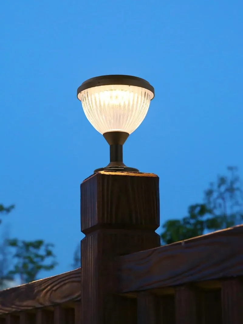 ZTD-0705 Solar Pillar Light installed at a pillar-top site at dusk
